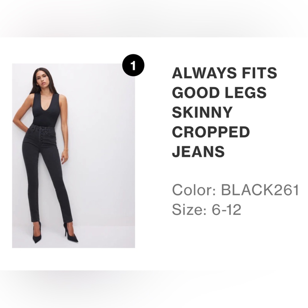 Good American ALWAYS FITS GOOD LEGS SKINNY CROPPED JEANS